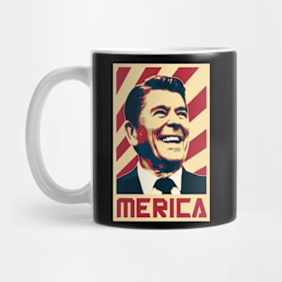 Merica Ronald Reagan Retro Propaganda Mug